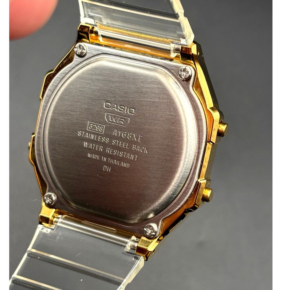 LWS Golden Hour Casio A168XE Vintage Collection Clear Strap Digital 
Mod Watch - Picture 9 of 17